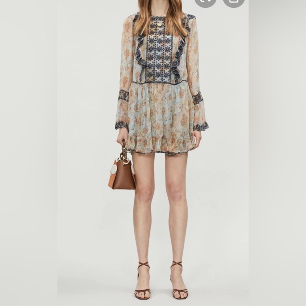 NWT Free People Country Roads Embroidered Mini Dress-Women. Size XS